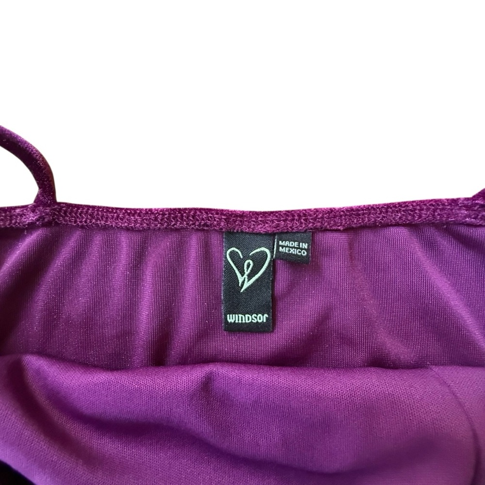 Windsor Burgundy Stretch Velvet Mini Party Dress Size Small - Picture 6 of 8